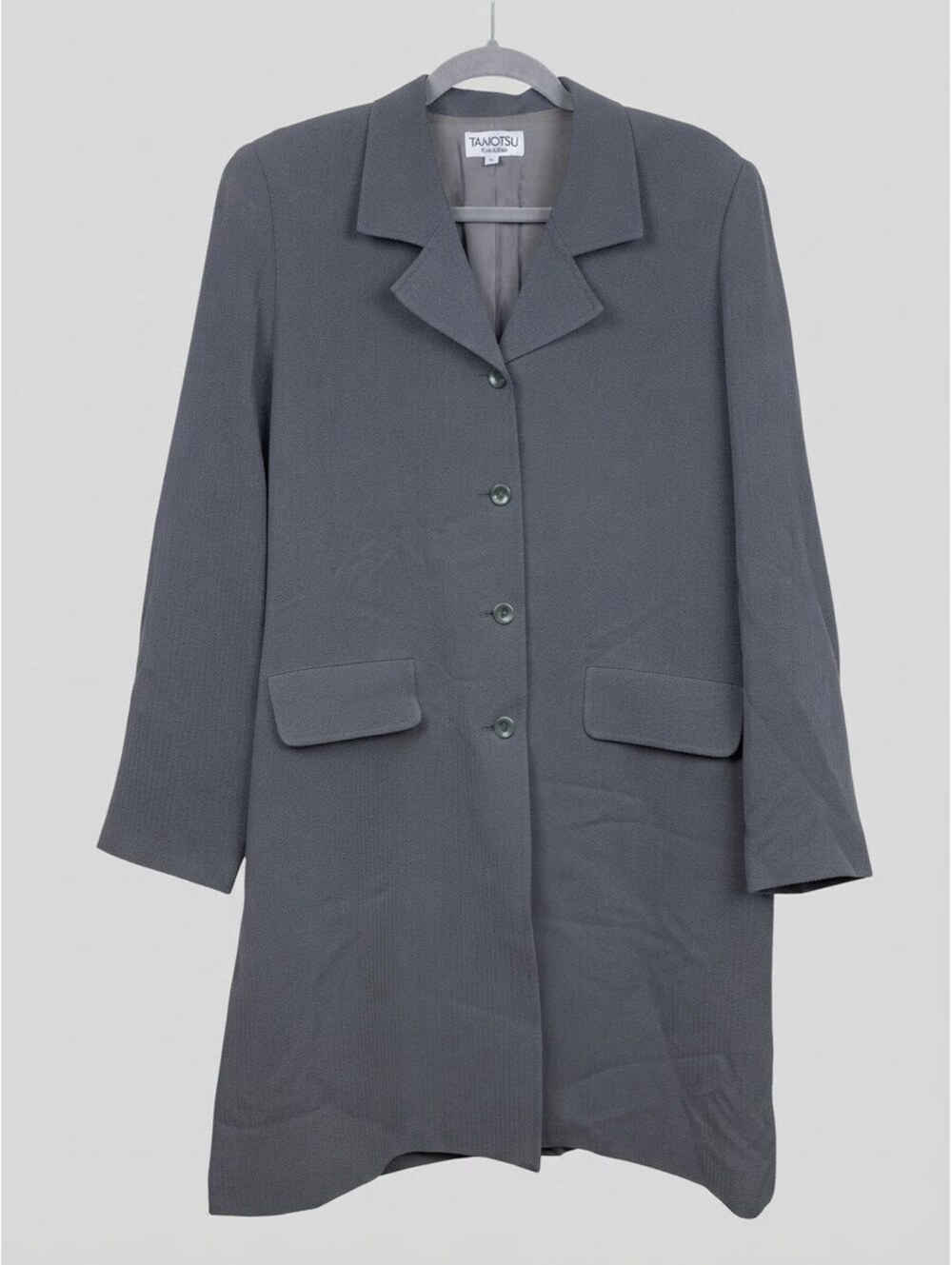 Tamotsu New York Gray Long Blazer Jacket Size 10 Womens Career Business